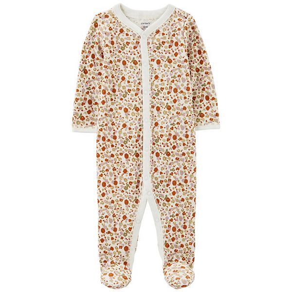 Baby Girl Carter's Autumn Color Floral Snap-Up Thermal Sleep & Play - Floral (NEWBORN)