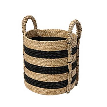 Household Essentials Braided Grass Handle & Cotton Rope Basket