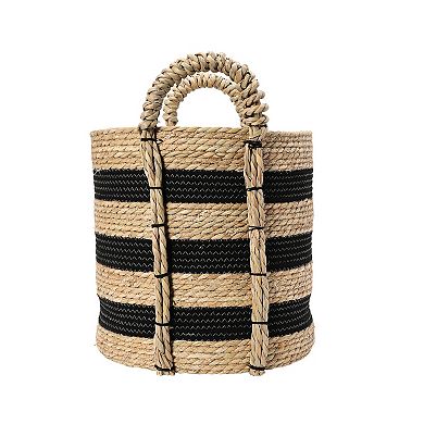Household Essentials Braided Grass Handle & Cotton Rope Basket