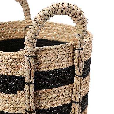 Household Essentials Braided Grass Handle & Cotton Rope Basket
