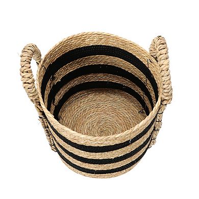 Household Essentials Braided Grass Handle & Cotton Rope Basket