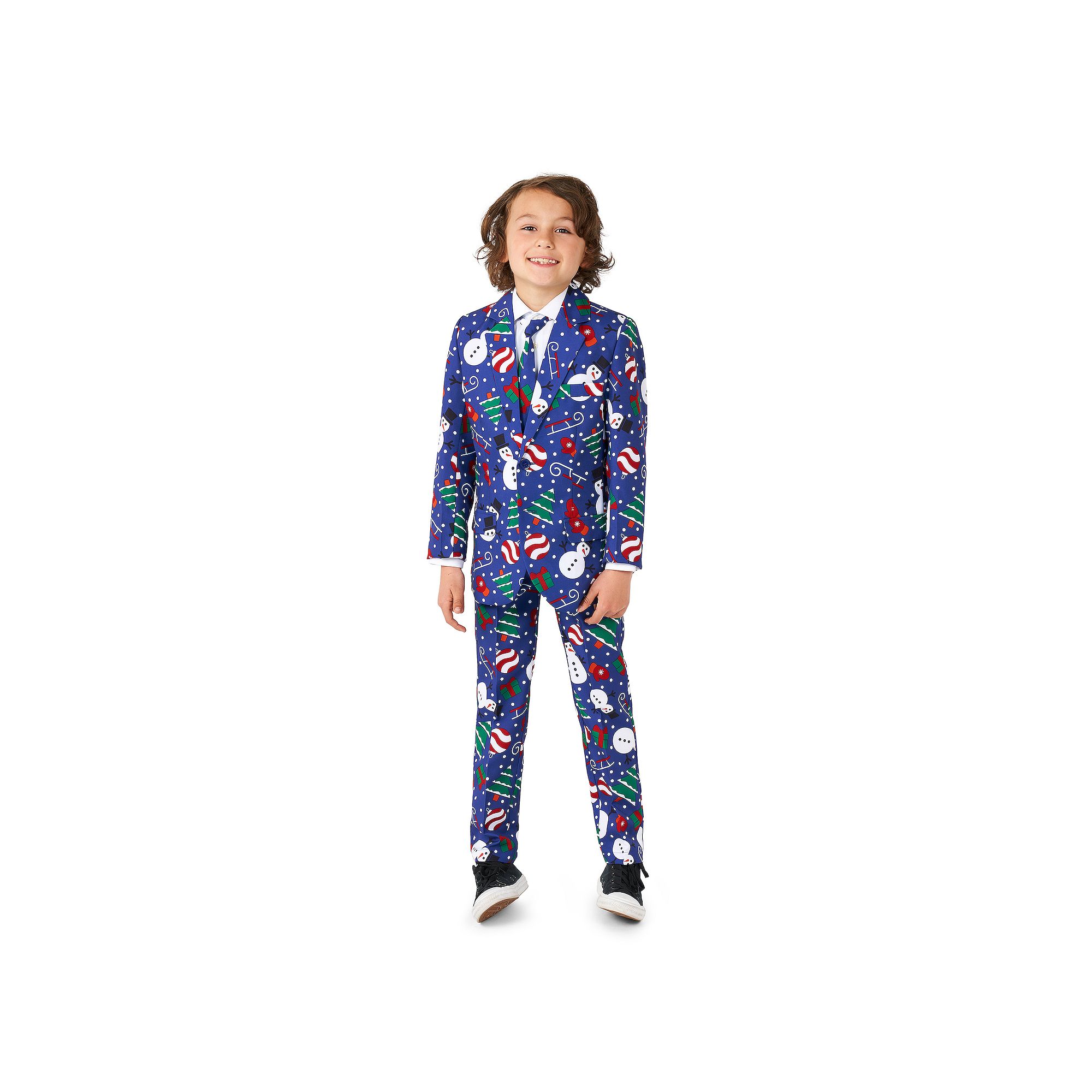 Boys 6-16 Suitmeister Christmas Snowman Jacket, Pants & Tie Suit Set, Boys