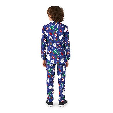 Boys 6-16 Suitmeister Christmas Snowman Jacket, Pants & Tie Suit Set