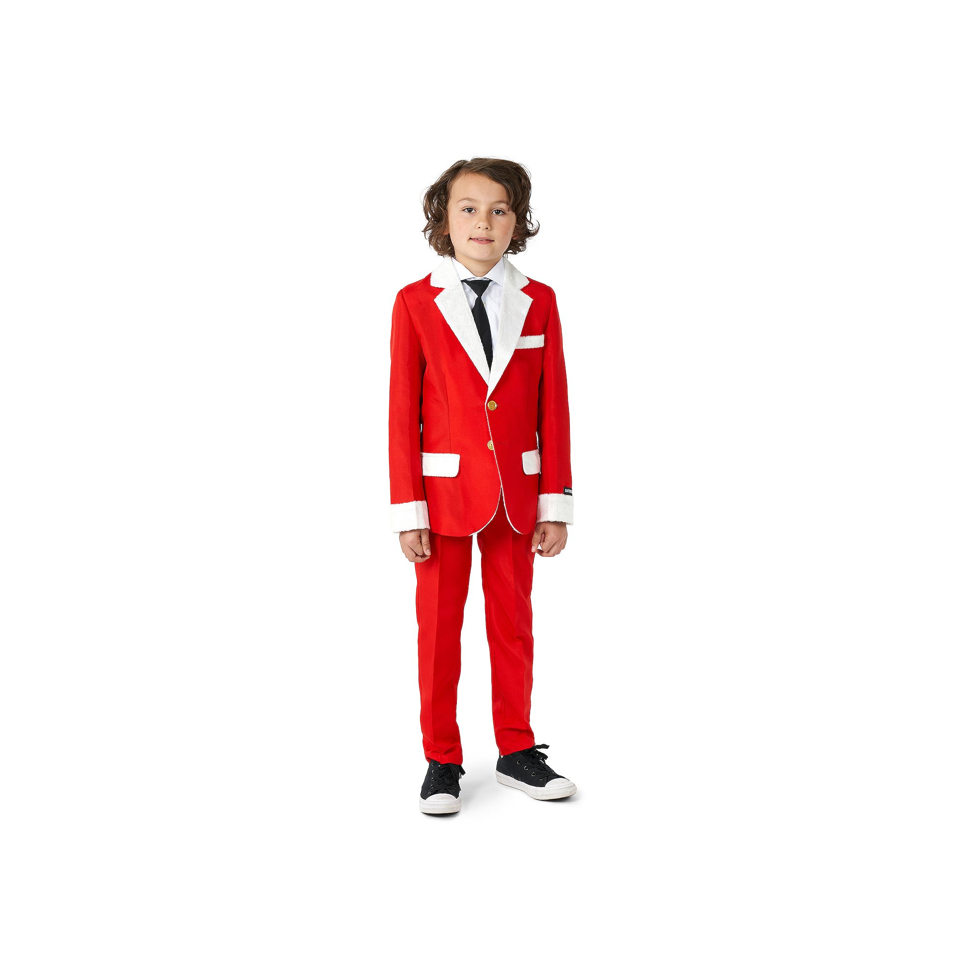 Boys 6-16 Suitmeister Santa Faux-Fur Jacket, Pants & Tie Suit Set, Boys, R