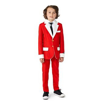 Boys 6-16 Suitmeister Santa Faux-Fur Jacket, Pants & Tie Suit Set