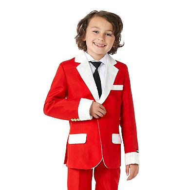 Boys 6-16 Suitmeister Santa Faux-Fur Jacket, Pants & Tie Suit Set