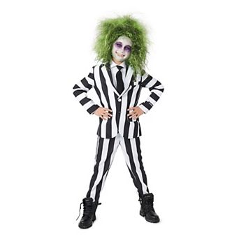 Boys 6-16 Suitmeister Beetlejuice™ Striped Jacket, Pants & Tie Suit Set