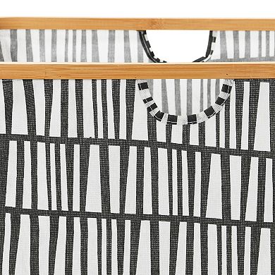 Household Essentials Bamboo Rimmed Rectangle Laundry Hamper