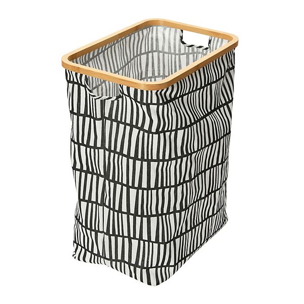 Household Essentials Bamboo Rimmed Rectangle Laundry Hamper