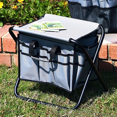 Household Essentials Utility Stool with 20 Storage Pockets