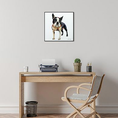 Empire Art Direct Boston Terrier Collage Slim Framed Wall Art