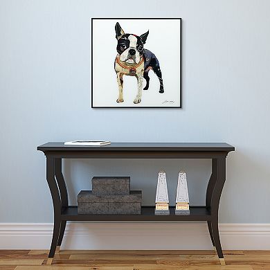 Empire Art Direct Boston Terrier Collage Slim Framed Wall Art
