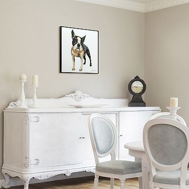 Empire Art Direct Boston Terrier Collage Slim Framed Wall Art