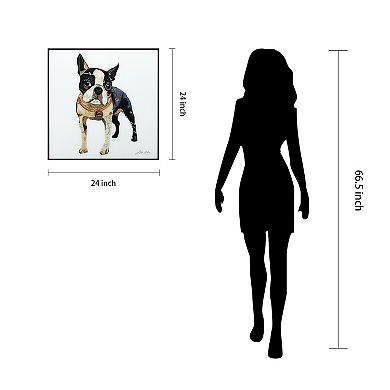 Empire Art Direct Boston Terrier Collage Slim Framed Wall Art