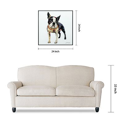 Empire Art Direct Boston Terrier Collage Slim Framed Wall Art