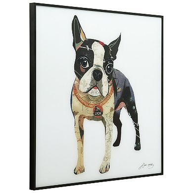 Empire Art Direct Boston Terrier Collage Slim Framed Wall Art