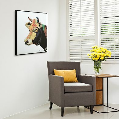 Empire Art Direct Bull Collage Framed Wall Art