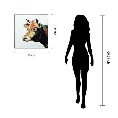 Empire Art Direct Bull Collage Framed Wall Art