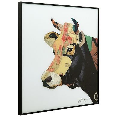 Empire Art Direct Bull Collage Framed Wall Art