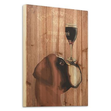 Empire Art Direct Dog Au Vin Boxer Arte de Legno Wood Wall Art