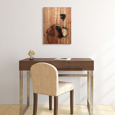 Empire Art Direct Dog Au Vin Boxer Arte de Legno Wood Wall Art