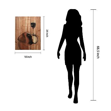 Empire Art Direct Dog Au Vin Boxer Arte de Legno Wood Wall Art