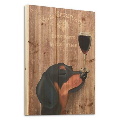 Empire Art Direct Dog Au Vin Dachshund Arte de Legno Wood Wall Art