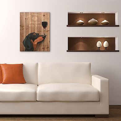 Empire Art Direct Dog Au Vin Dachshund Arte de Legno Wood Wall Art