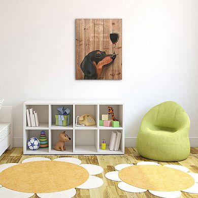 Empire Art Direct Dog Au Vin Dachshund Arte de Legno Wood Wall Art