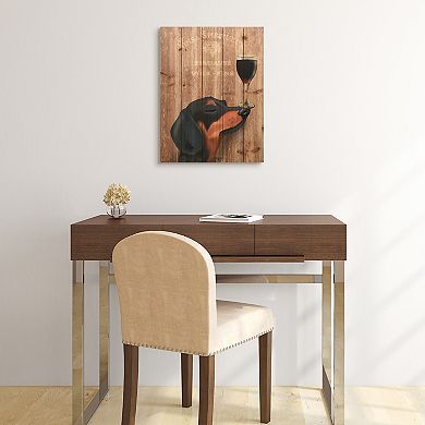 Empire Art Direct Dog Au Vin Dachshund Arte de Legno Wood Wall Art