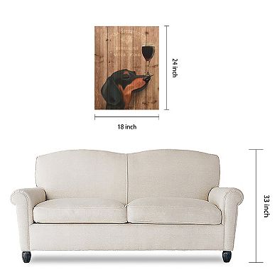 Empire Art Direct Dog Au Vin Dachshund Arte de Legno Wood Wall Art
