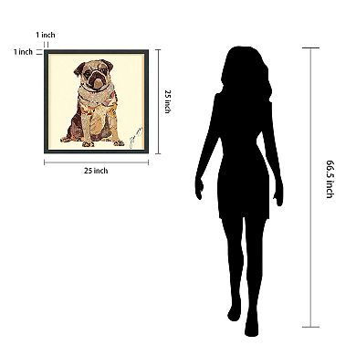 Empire Art Direct My Puggy Collage Framed Graphic Wall Art