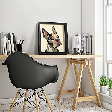Empire Art Direct French Bulldog Collage Framed Graphic Wall Art