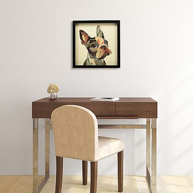 Empire Art Direct French Bulldog Collage Framed Graphic Wall Art