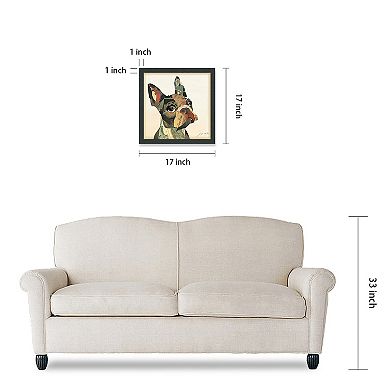 Empire Art Direct French Bulldog Collage Framed Graphic Wall Art
