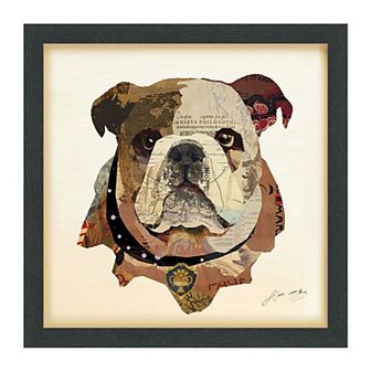 Empire Art Direct English Bulldog Pup Collage Framed Graphic Wall Art