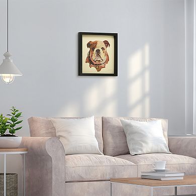 Empire Art Direct English Bulldog Pup Collage Framed Graphic Wall Art