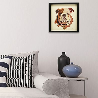 Empire Art Direct English Bulldog Pup Collage Framed Graphic Wall Art