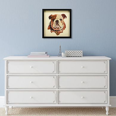 Empire Art Direct English Bulldog Pup Collage Framed Graphic Wall Art