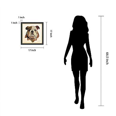 Empire Art Direct English Bulldog Pup Collage Framed Graphic Wall Art