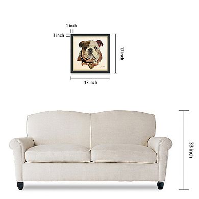 Empire Art Direct English Bulldog Pup Collage Framed Graphic Wall Art