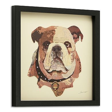 Empire Art Direct English Bulldog Pup Collage Framed Graphic Wall Art