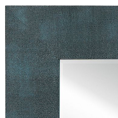 Empire Art Direct Metallic Shagreen Leather Framed Beveled Mirror