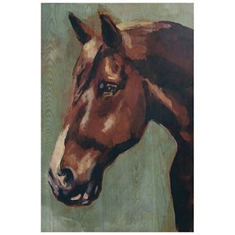 Empire Art Direct Village Knight - Horse Portrait Wood Wall Art