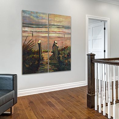 Empire Art Direct Coastal Paradise Found Wood Wall Art 2-piece Set