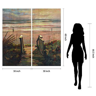 Empire Art Direct Coastal Paradise Found Wood Wall Art 2-piece Set