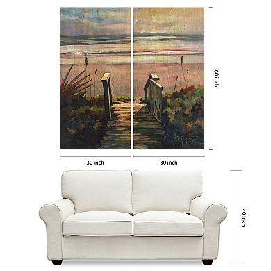 Empire Art Direct Coastal Paradise Found Wood Wall Art 2-piece Set