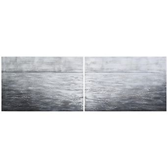 Empire Art Direct Silver Light Textured Canvas Wall Art 2 pc Set