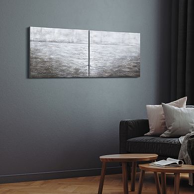 Empire Art Direct Silver Light Textured Canvas Wall Art 2-piece Set