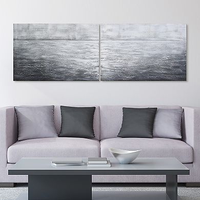Empire Art Direct Silver Light Textured Canvas Wall Art 2-piece Set